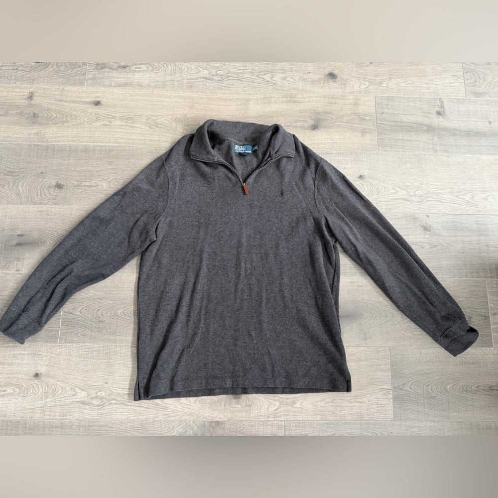 Polo by Ralph Lauren Gray Sweater with Quarter Zip XL